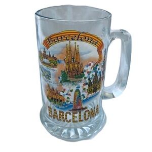 BARCELONA Spain Souvenir Beer Glass Stein Mug Scenic